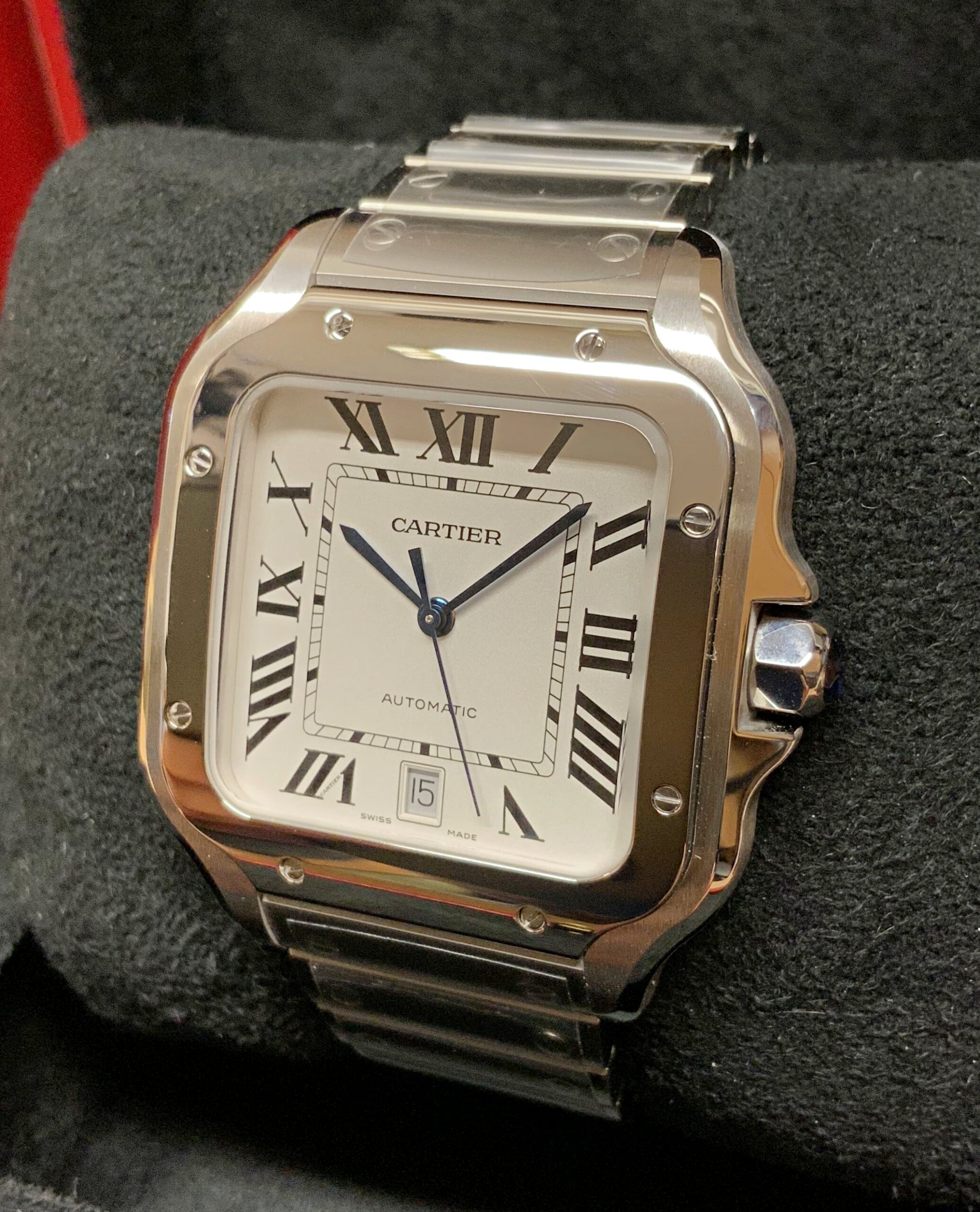 Cartier replica Santos De Cartier WSSA0009 Large Size white dial3