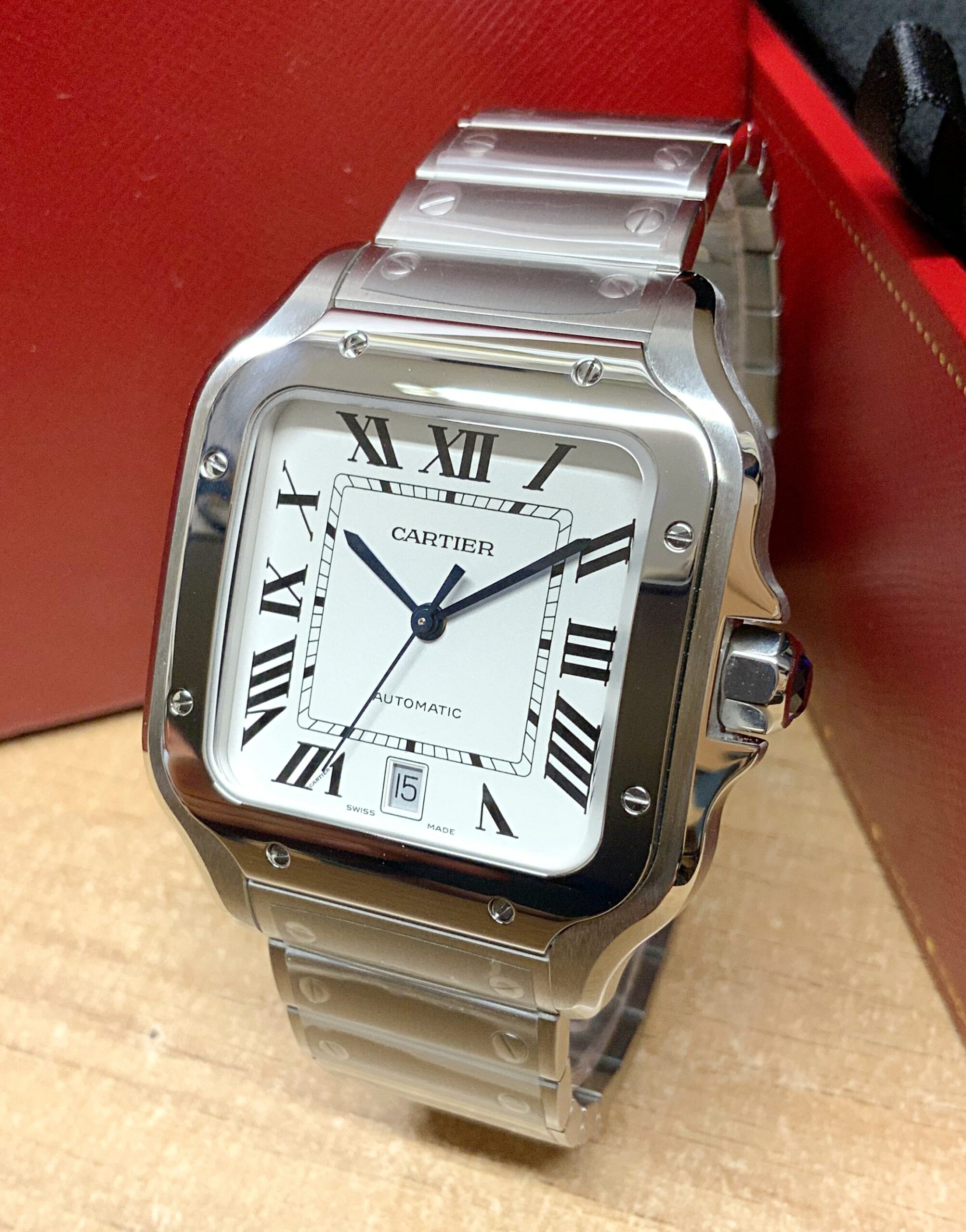 Cartier replica Santos De Cartier WSSA0009 Large Size white dial7