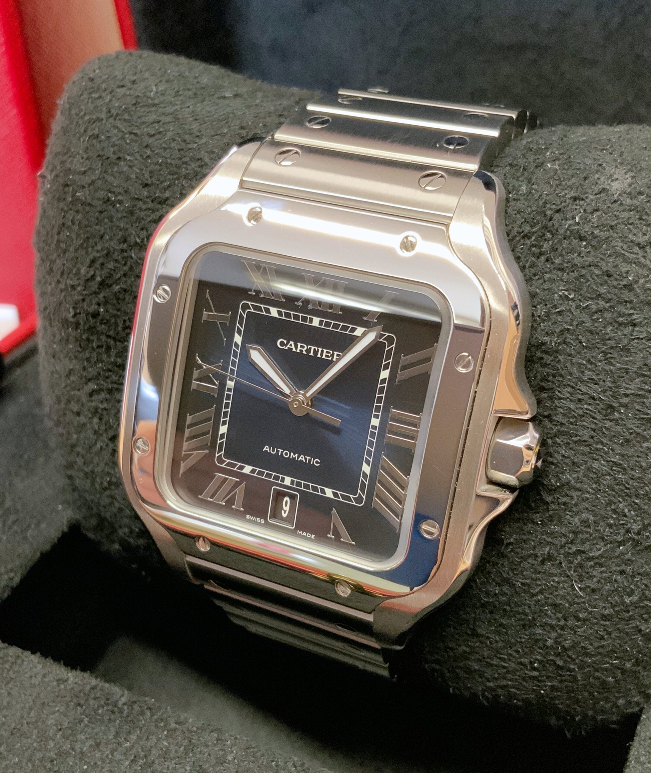 Cartier replica Santos De Cartier WSSA0030 Large Size blue dial4