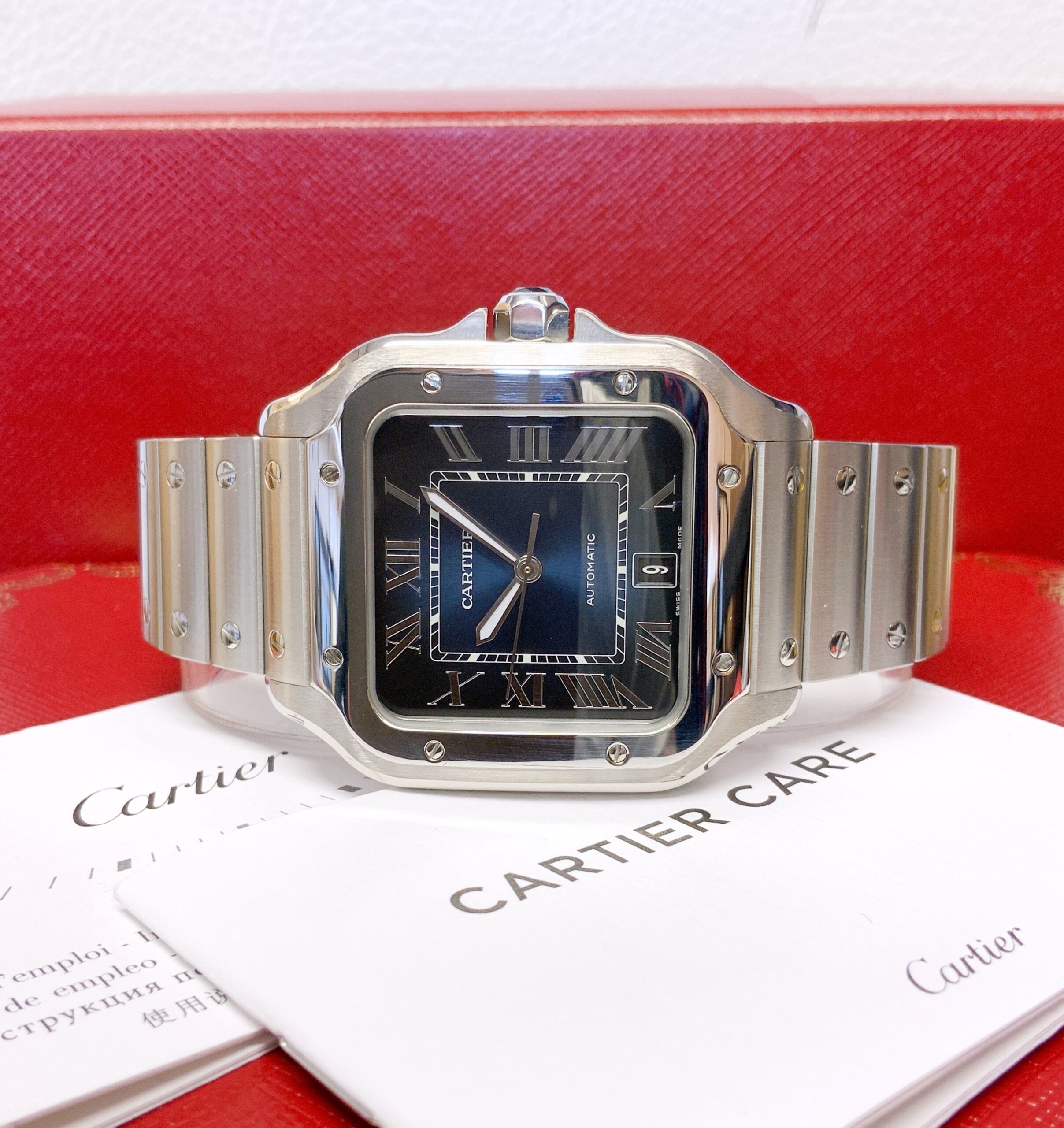 Cartier replica Santos De Cartier WSSA0030 Large Size blue dial5