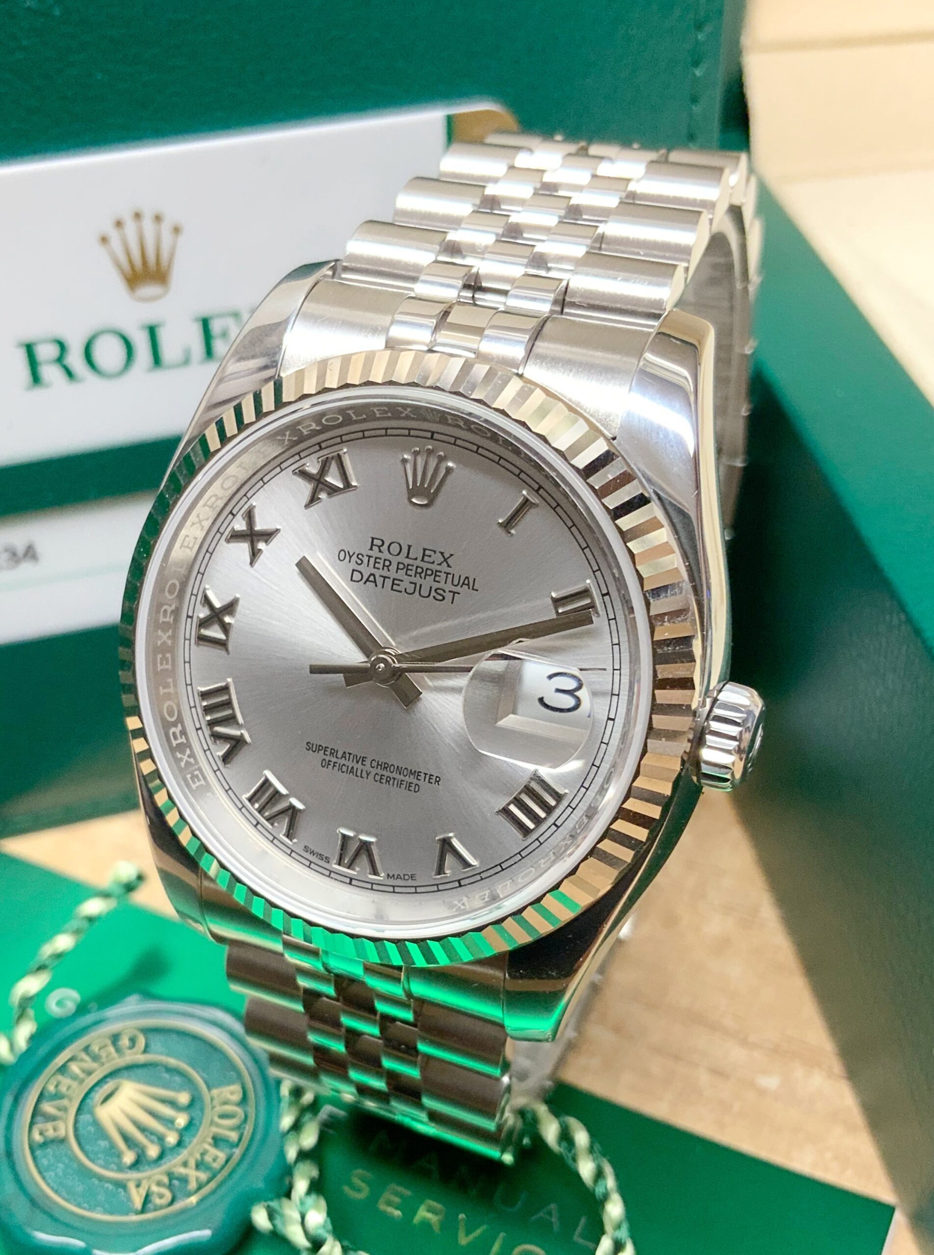 Rolex replica Datejust 36mm 116234 Silver Roman Dial5
