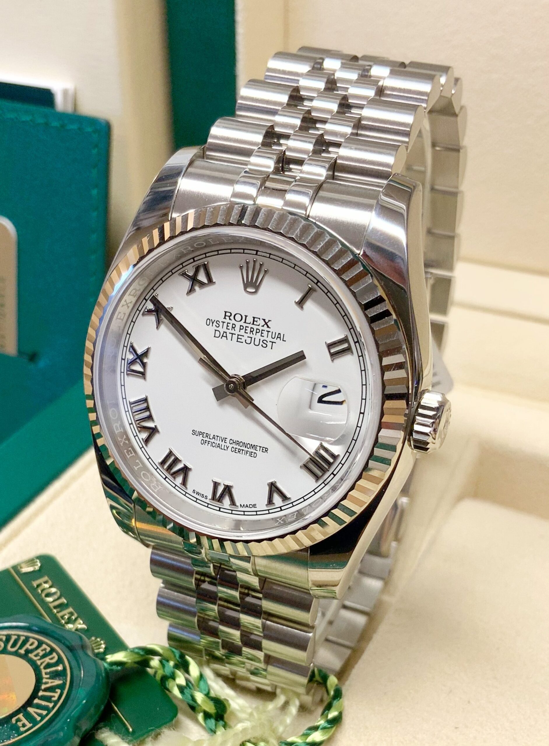 Rolex replica Datejust 36mm 116234 White Roman Dial-2