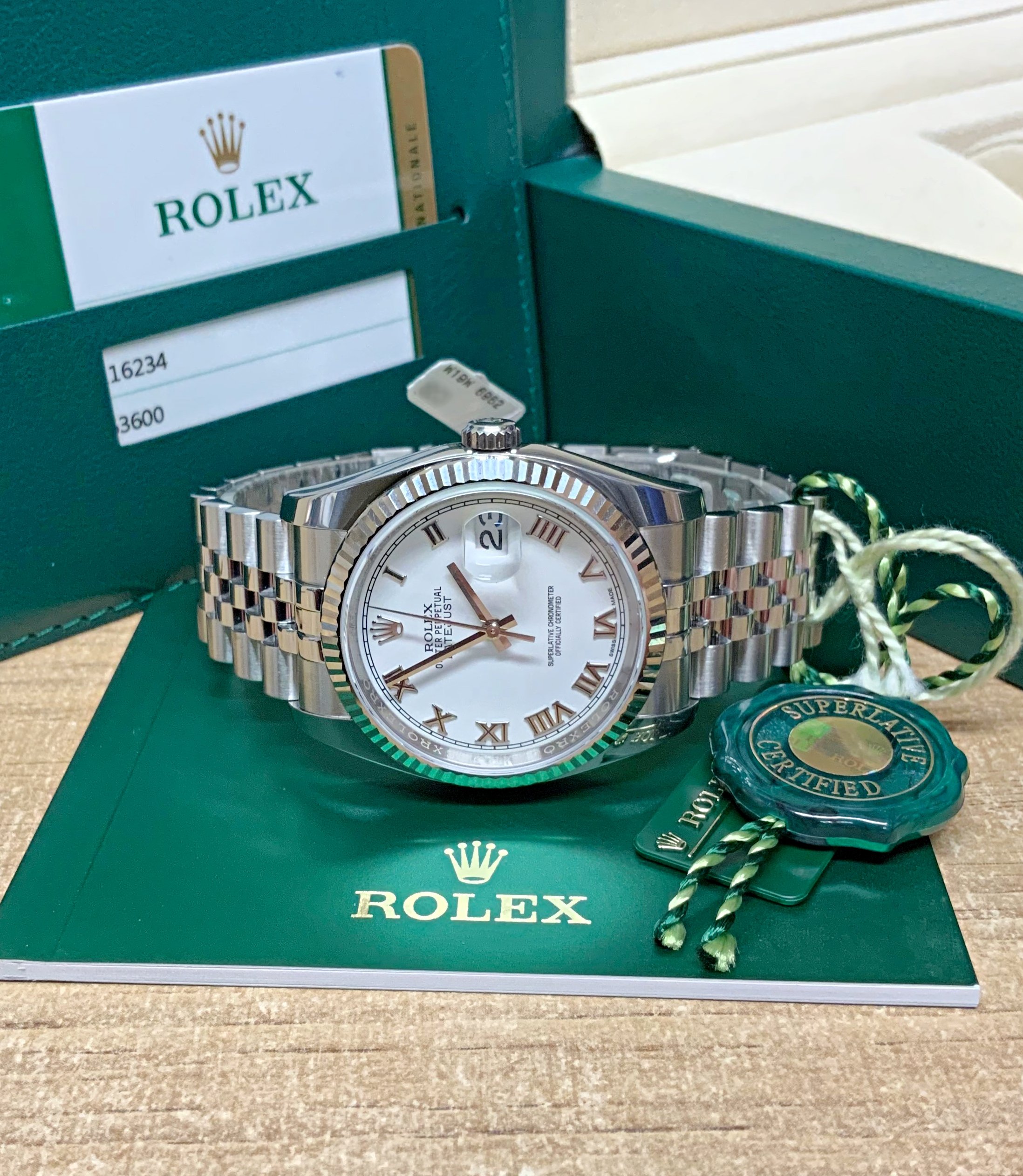 Rolex replica Datejust 36mm 116234 White Roman Dial-6