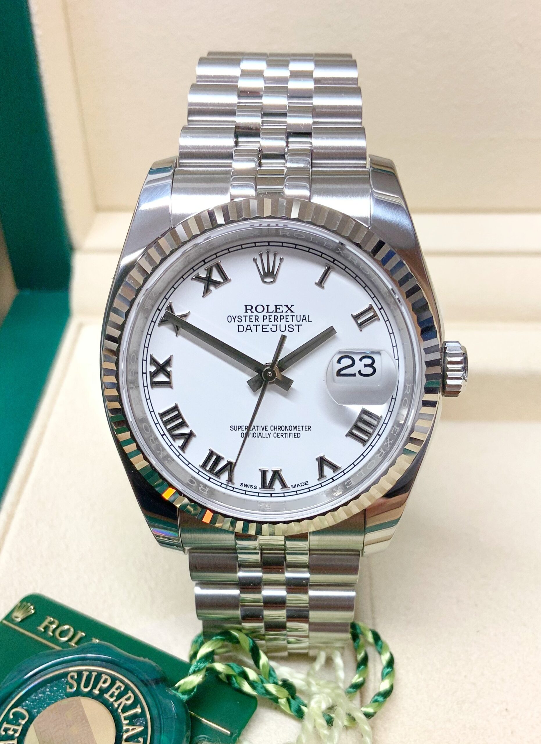 Rolex replica Datejust 36mm 116234 White Roman Dial