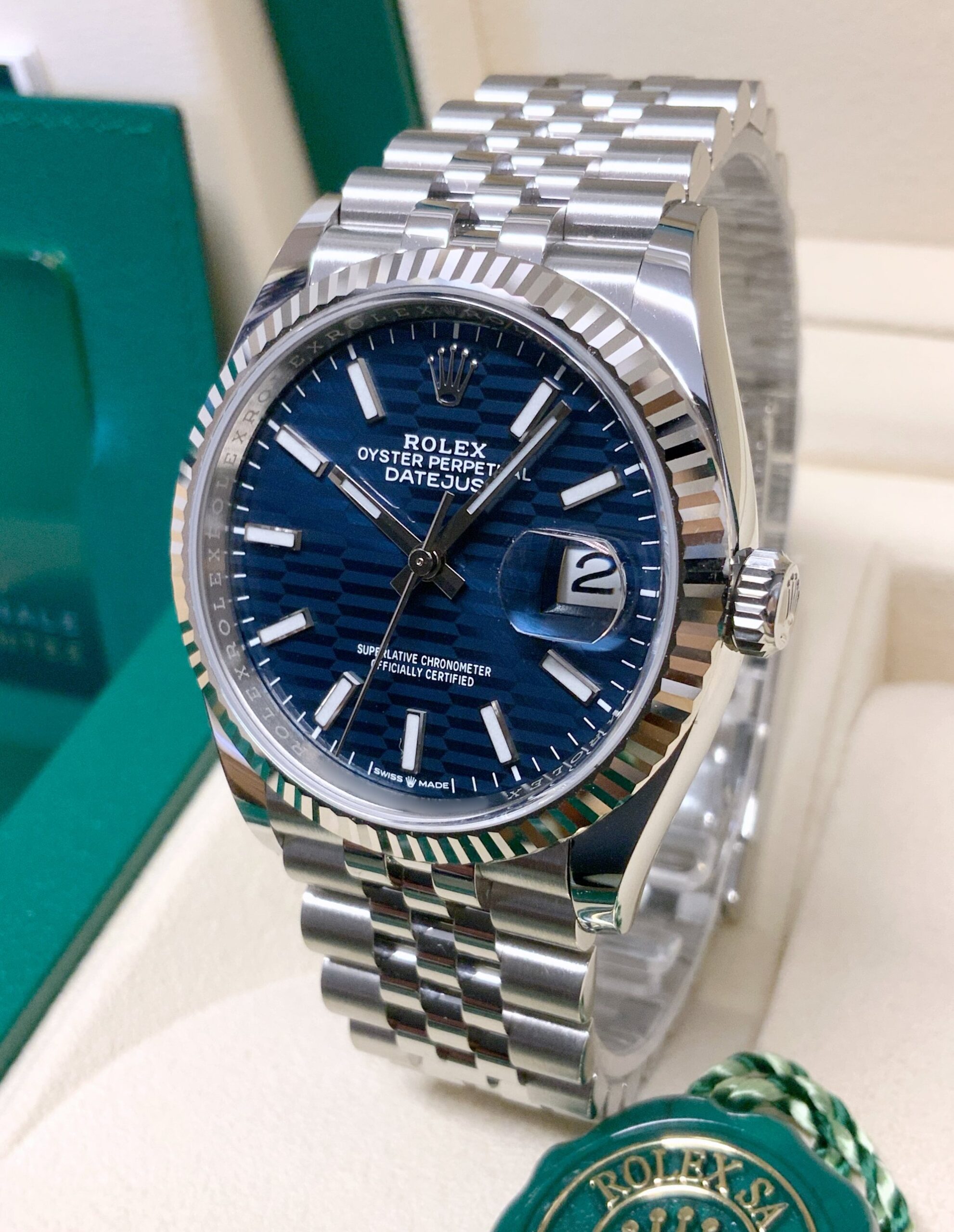 Rolex replica Datejust 36mm 126234 Blue Fluted Motif-1