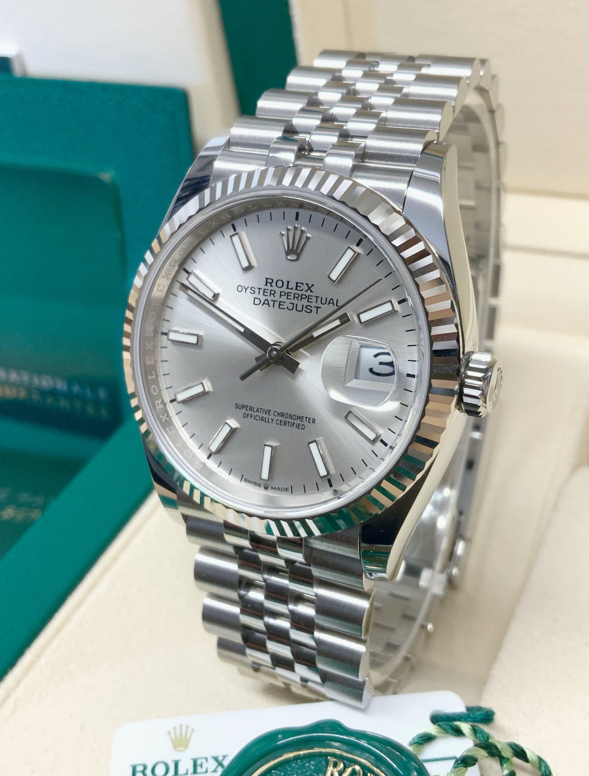 Rolex replica Datejust 36mm 126234 Silver Baton-3