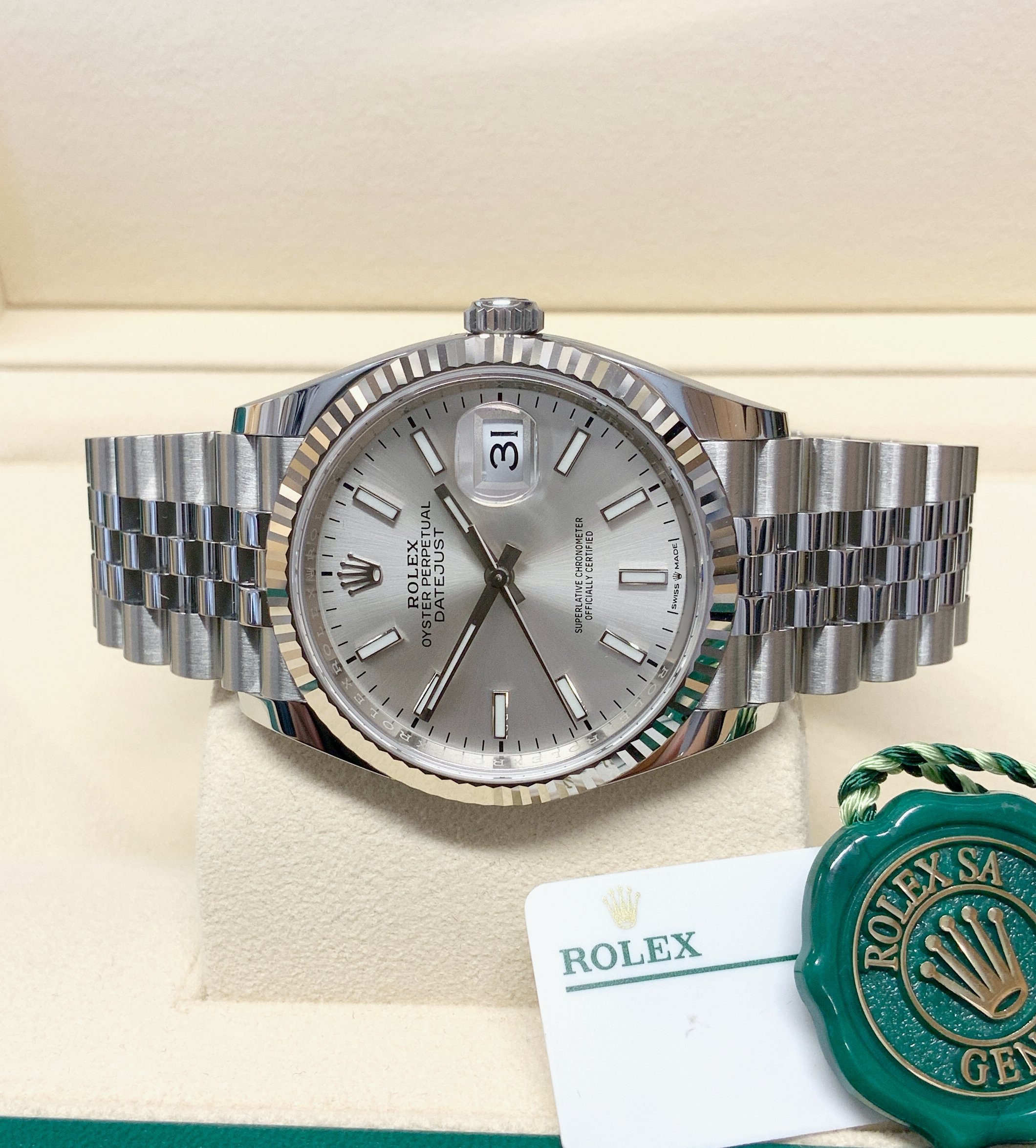 Rolex replica Datejust 36mm 126234 Silver Baton-6