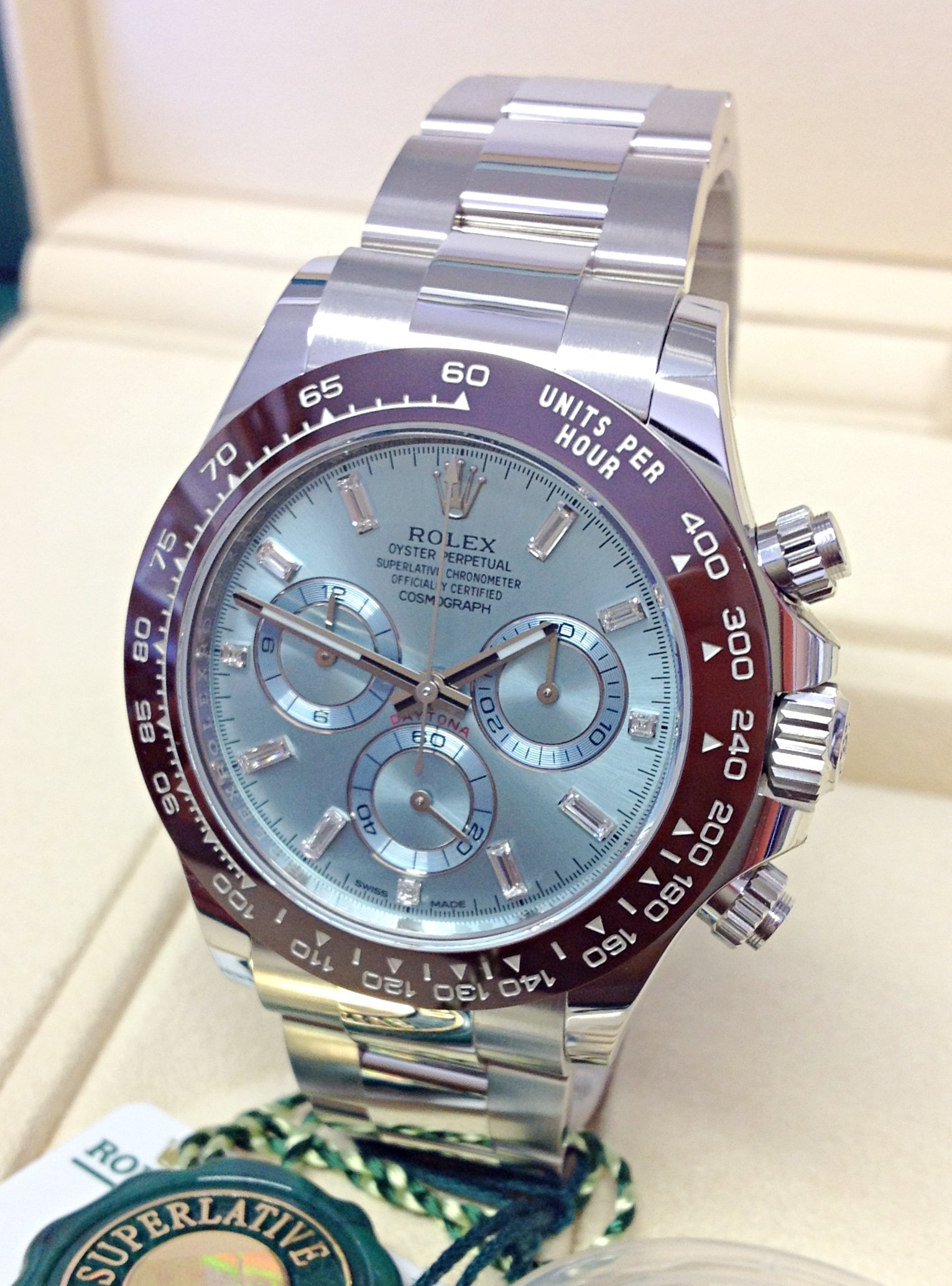 Rolex replica Daytona 116506 Platinum Ice Blue Diamond Dial-5