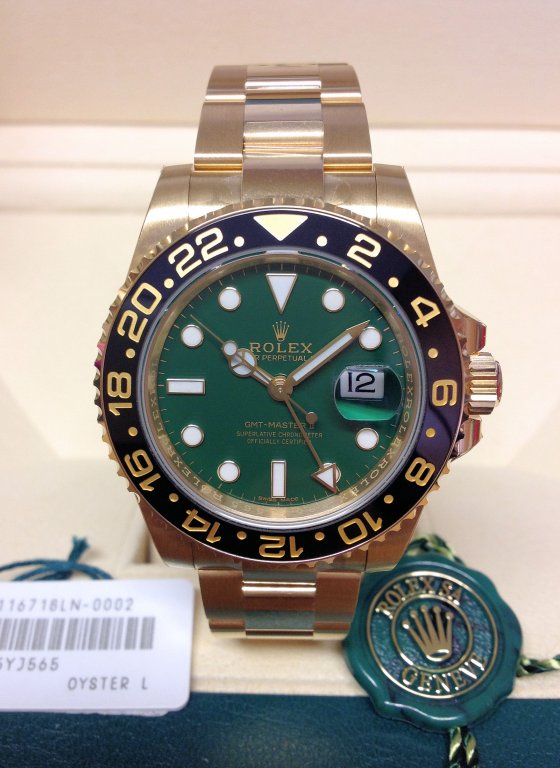 Rolex replica GMT Master II 116718LN Yellow Gold