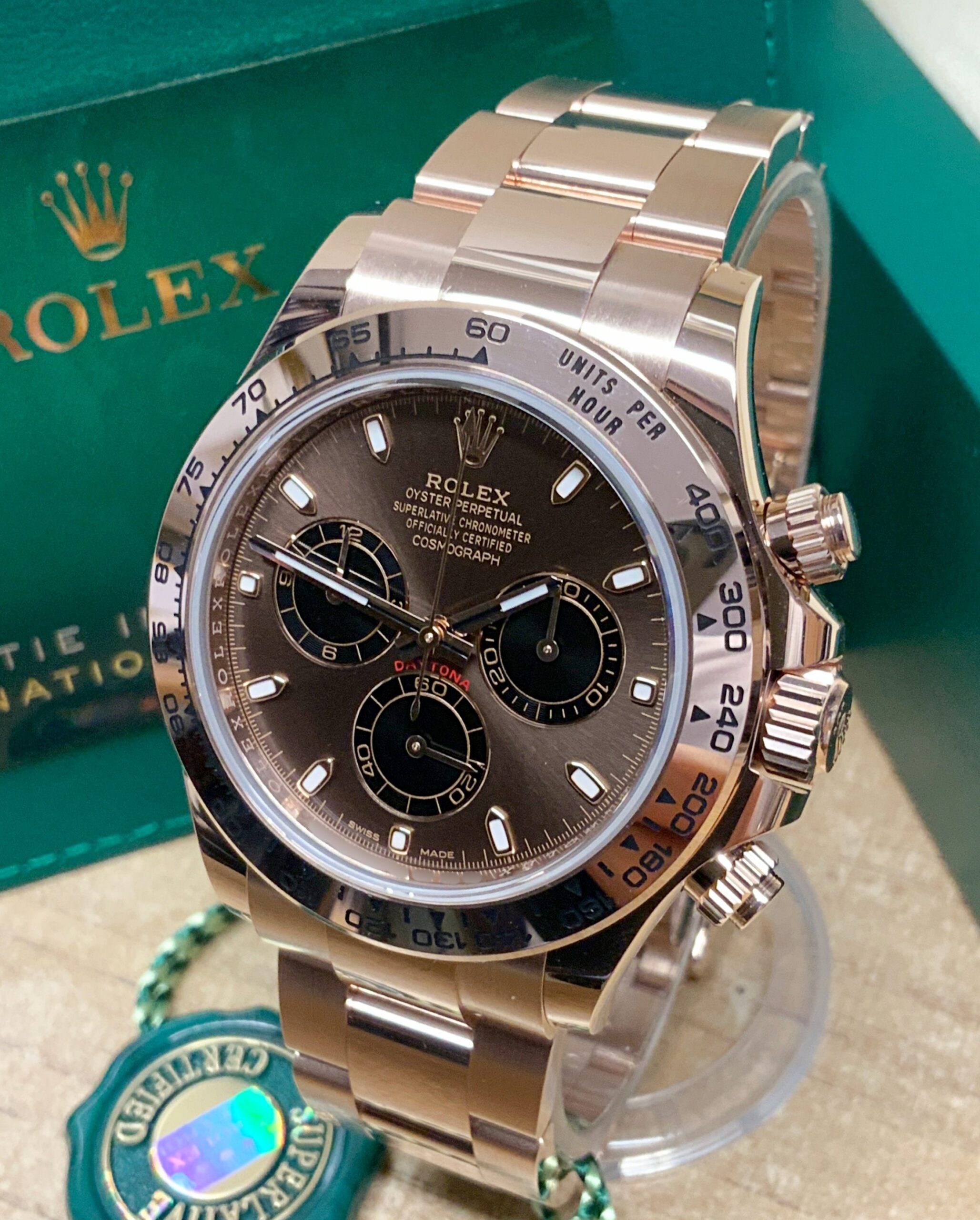 Rolex replica daytona 116515 chocolate dial rose gold5