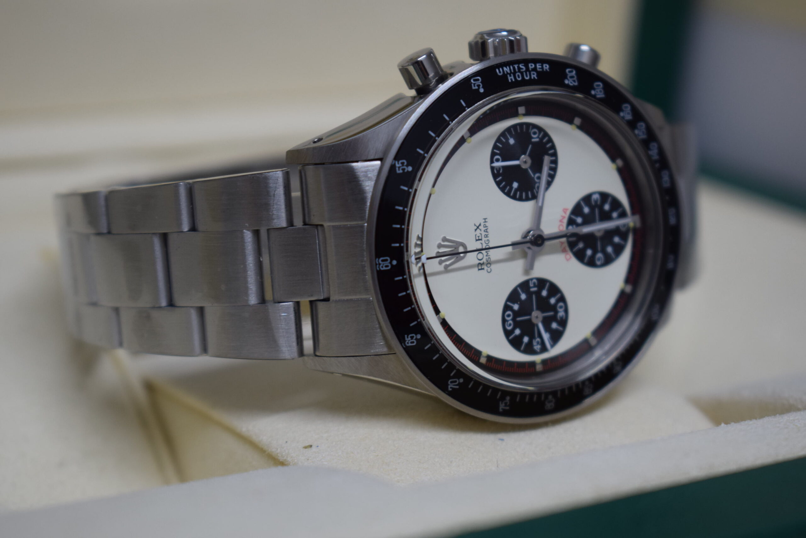 Rolex replica vintage daytona 6241 white dial4
