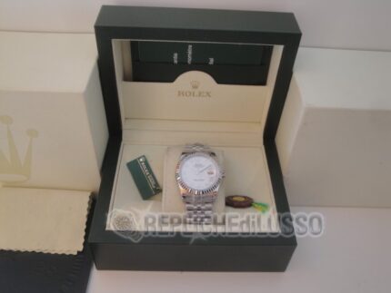 Rolex replica datejust acciaio white roman con righe jubilèè orologio replica copia imitazione