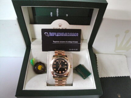 Rolex replica day-date full oro giallo black brillantini 2016 orologio replica copia imitazione