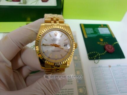 Rolex replica datejust oro giallo argentèè barrette orologio replica copia imitazione