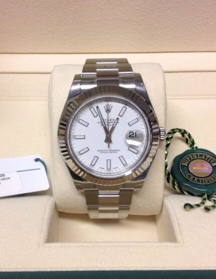 Rolex replica Datejust II 116334 41mm White Baton orologio replica