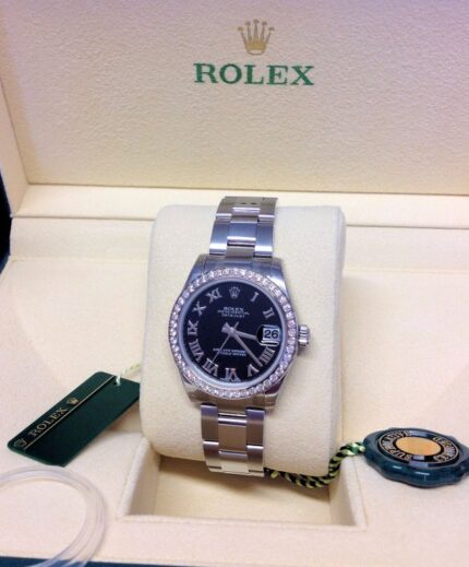 Rolex replica Datejust Lady 178384 31mm Black Roman replica orologi